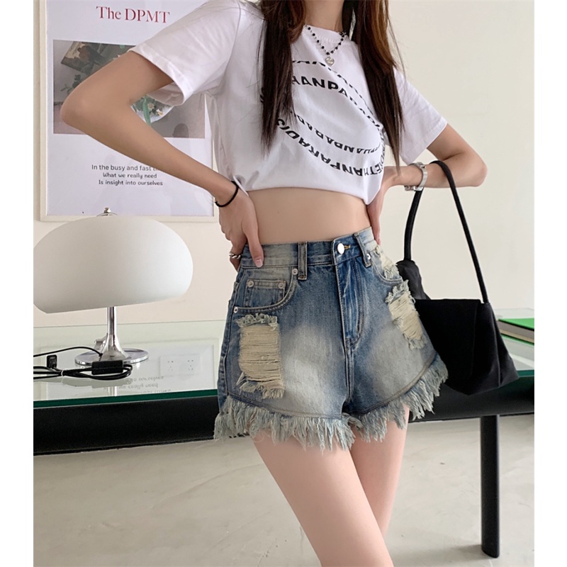 Quần Short Jean Rách Thời Trang Dành Cho Nữ
