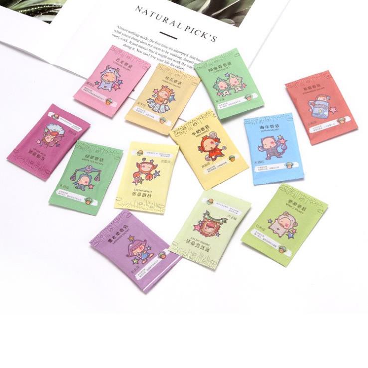 Túi Thơm Mini 12 Cung Hoàng Đạo Chống Mốc Để Tủ Quần Áo, Giày Dép Giao Ngẫu nhiên