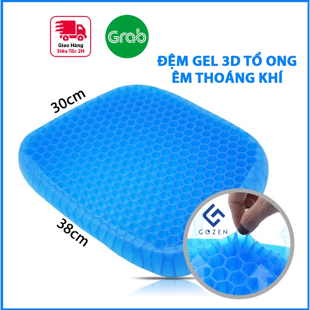 Đệm gel 3d lót ghế, nệm lót ghế cao su ngồi văn phòng sofa bằng chết liệu cao su non hạn chế đau lưng tại GozenMall