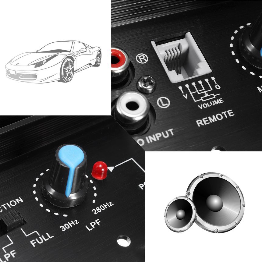 Bộ khuếch đại âm thanh siêu trầm 12V 1000W cho xe hơi