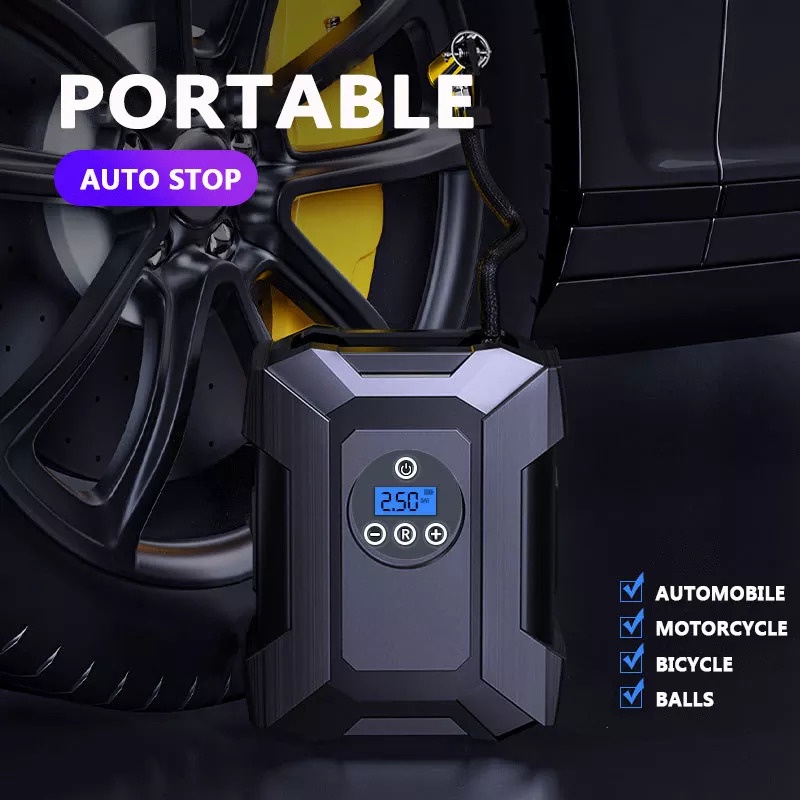 Bơm lốp ô tô Suitu ST-818 nguồn điện 12V có đèn led, chiều dài vòi bơm 35cm, công suất 120W thích hợp bơm ô tô,xe máy