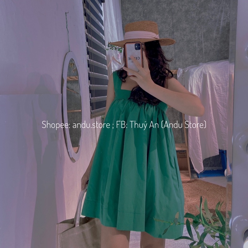 Đầm nữ 2 dây bản to ⚡ANDU STORE⚡️ Váy babydoll 2 dây, đầm xuông 4 màu.