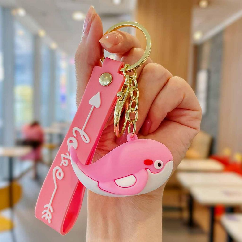 Móc khóa cá voi nhiều màu cute, móc khóa ô tô trang trí balo túi xách