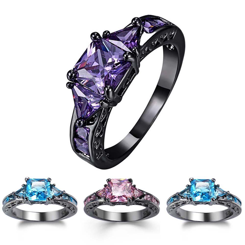 Nhẫn Đính Đá Sapphire Thời Trang Phong Cách Vintage|Nhẫn Đính Đá Đen Thời Trang Cho Nữ|Đầy Đủ / Nhiều Màu