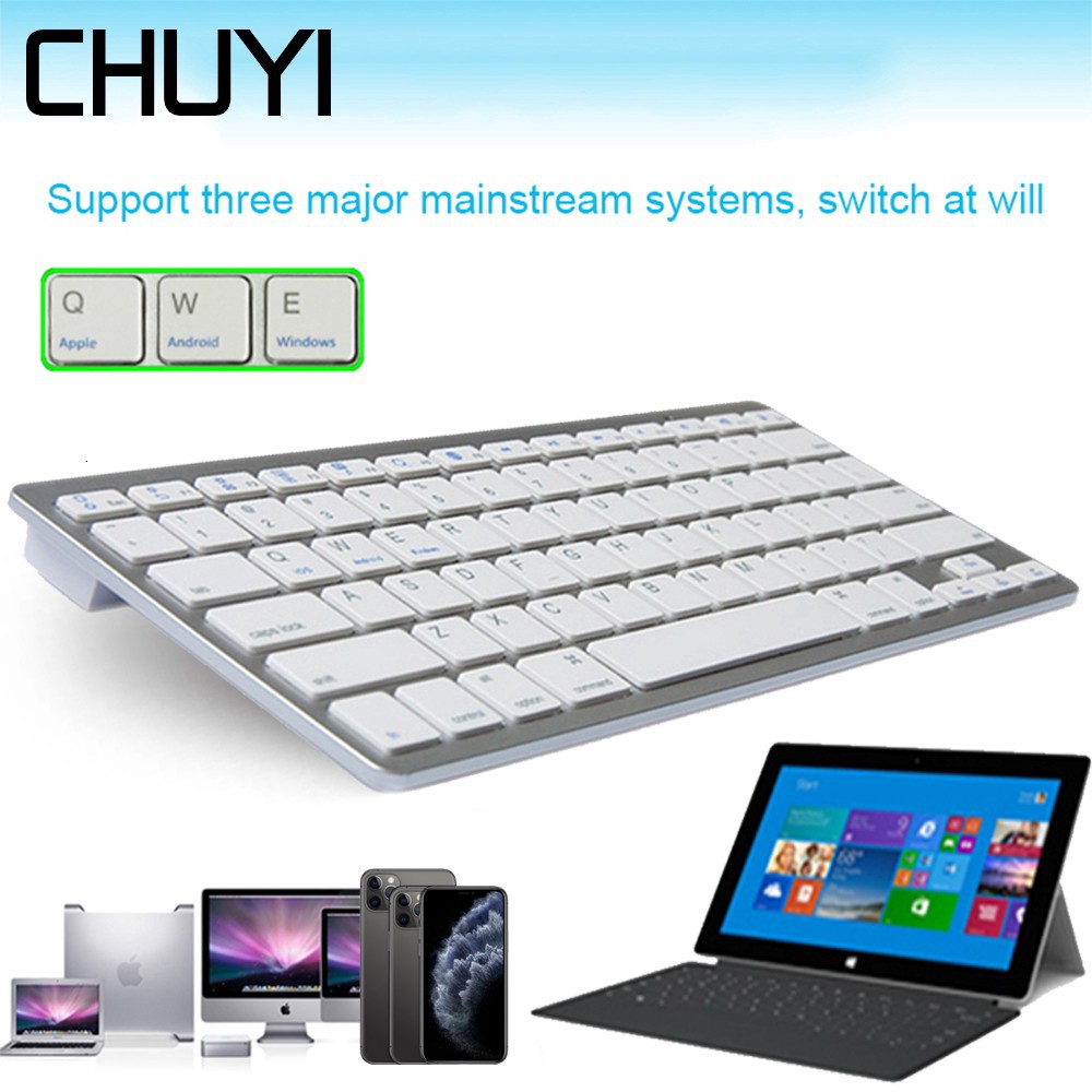 Bàn Phím Bluetooth Không Dây Mini Siêu Mỏng Cho Ipad Ios Android Windows