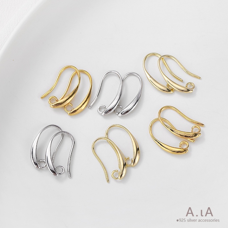 █diy゜14k●1 Cặp°Móc Kẹp Bông Tai Mạ Vàng 14k Hình Chữ U diy Nhiều Màu Sắc