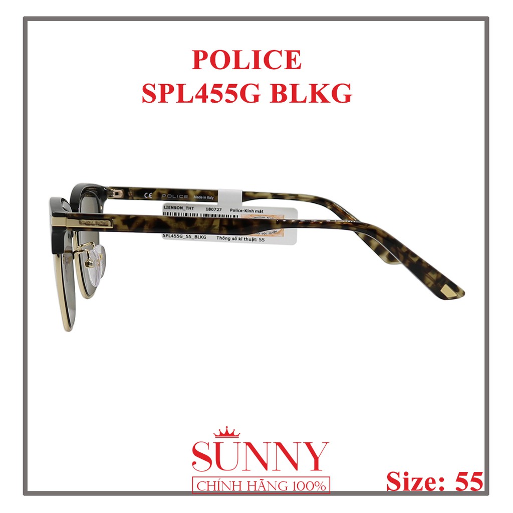 Kính mát Police chính hãng SPL455G 55 BLKG màu sắc thời trang, thiết kế dễ đeo bảo vệ mắt