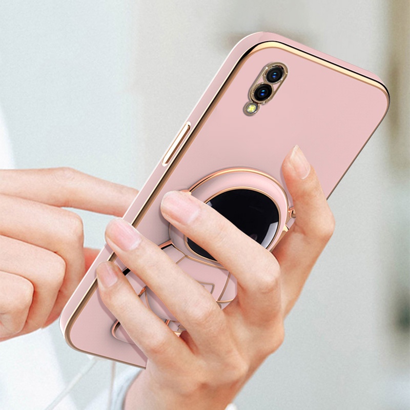 Ốp Điện Thoại Mềm Họa Tiết Phi Hành Gia Có Giá Đỡ Cho Vivo Y93 Y95 Y91 Y91i Y91C V19 NEO V17 V15 S1 Pro