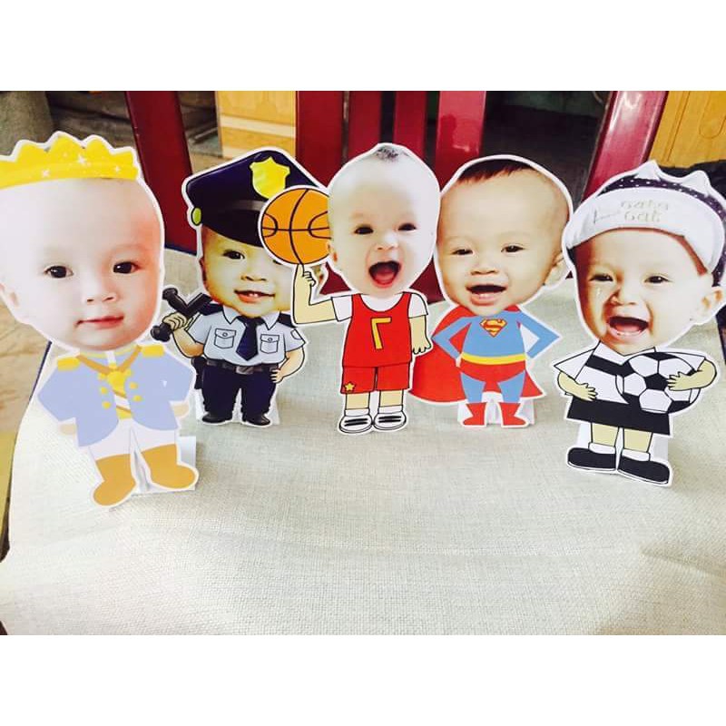 Chibi bé Trai Trang trí tiệc sinh nhật để bàn, Thiết kế riêng theo yêu cầu