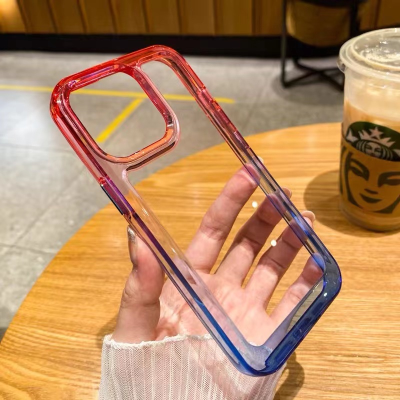 Ốp Điện Thoại iPhone 13 14 plus 12 11 Pro MAX X XS MAX XR case ốp lưng điện thoại iphone 14 promax Acrylic Cứng Trong Suốt Chống Sốc Màu Gradient Sang Trọng Cho