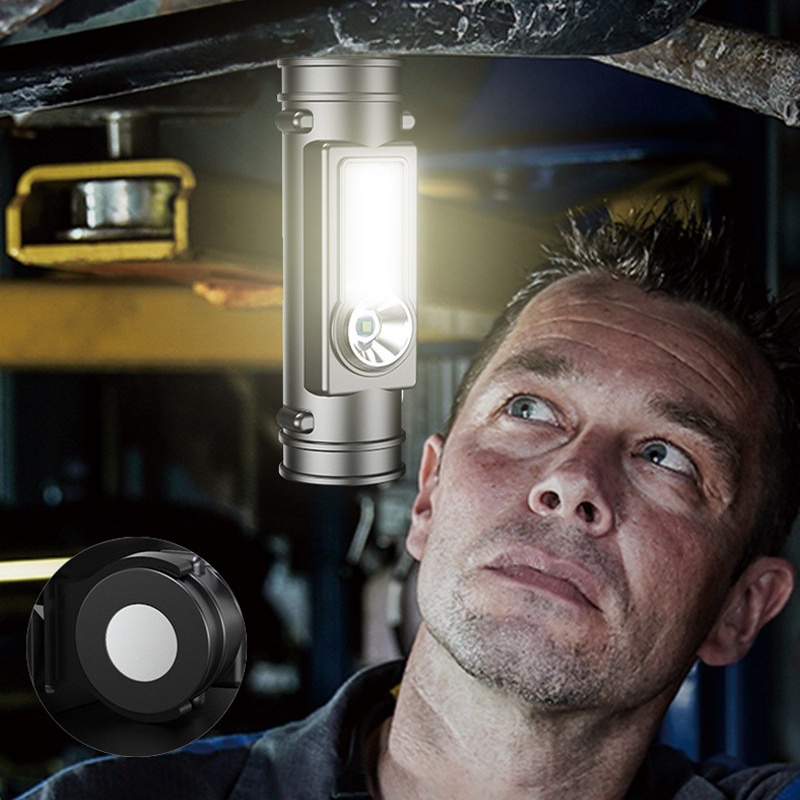 1 Đèn Pin Đeo Đầu Có Thể Điều Chỉnh Góc 180 Độ Độ Sáng Cao COB 2 Gears