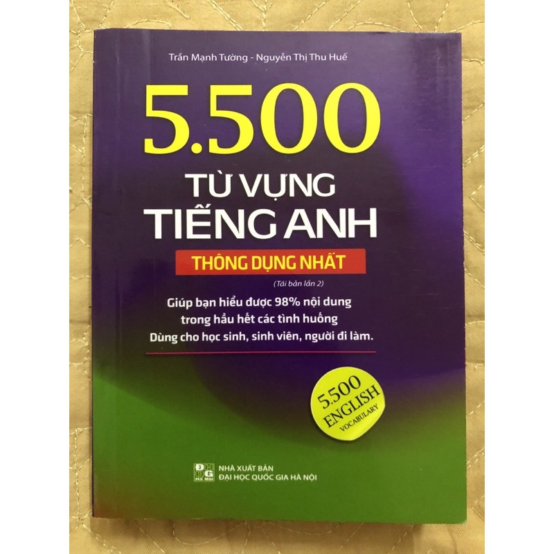 Sách 5500 Từ vựng tiếng anh thông dụng nhất ( Sách bản mầu tái bản lần 2)