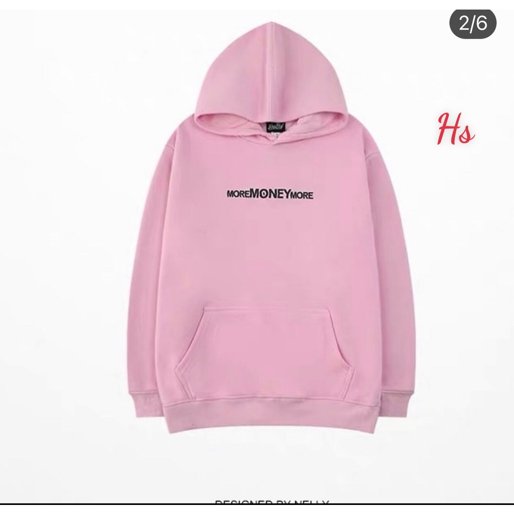 Áo hoodie hồng mặt cười money MEMN 732