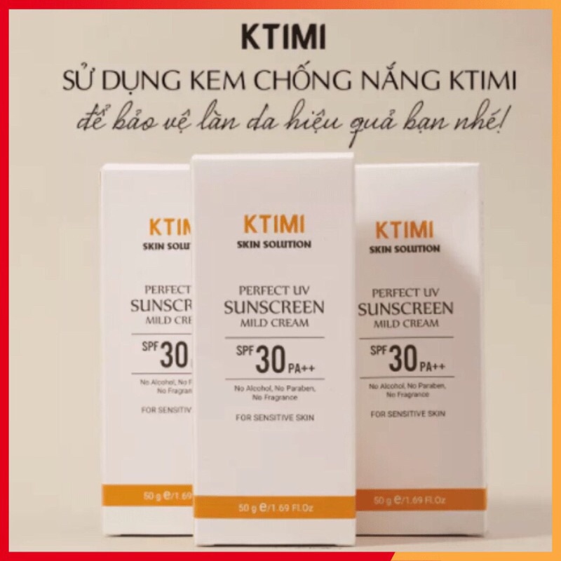 ✅(Chính hãng) Kem chống nắng Ktimi perfect UV sunscreen Milk Cream SPF 30 PA++ 50ml