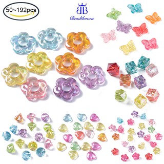 Set 50-192 Khung Hạt Nhựa Acrylic Trong Suốt Nhiều Màu Kích Thước 18x18.5x4mm: 1.6mm
