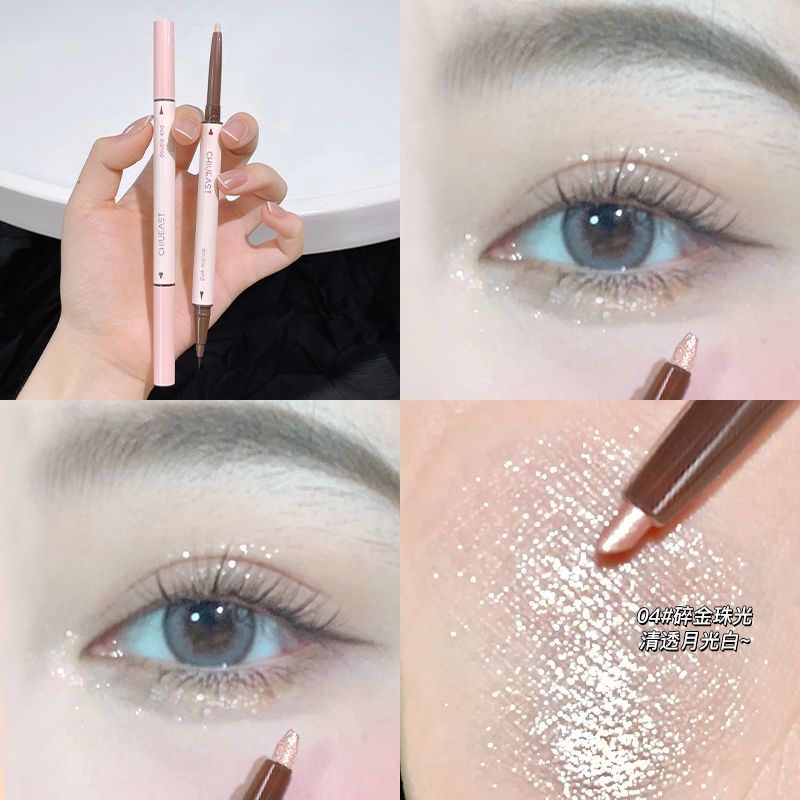 Phấn Mắt Kiêm Bút Kẻ Mắt Hai Đầu Ánh Ngọc Trai Lấp Lánh Không Thấm Nước Lâu Trôi Chống Nhòe