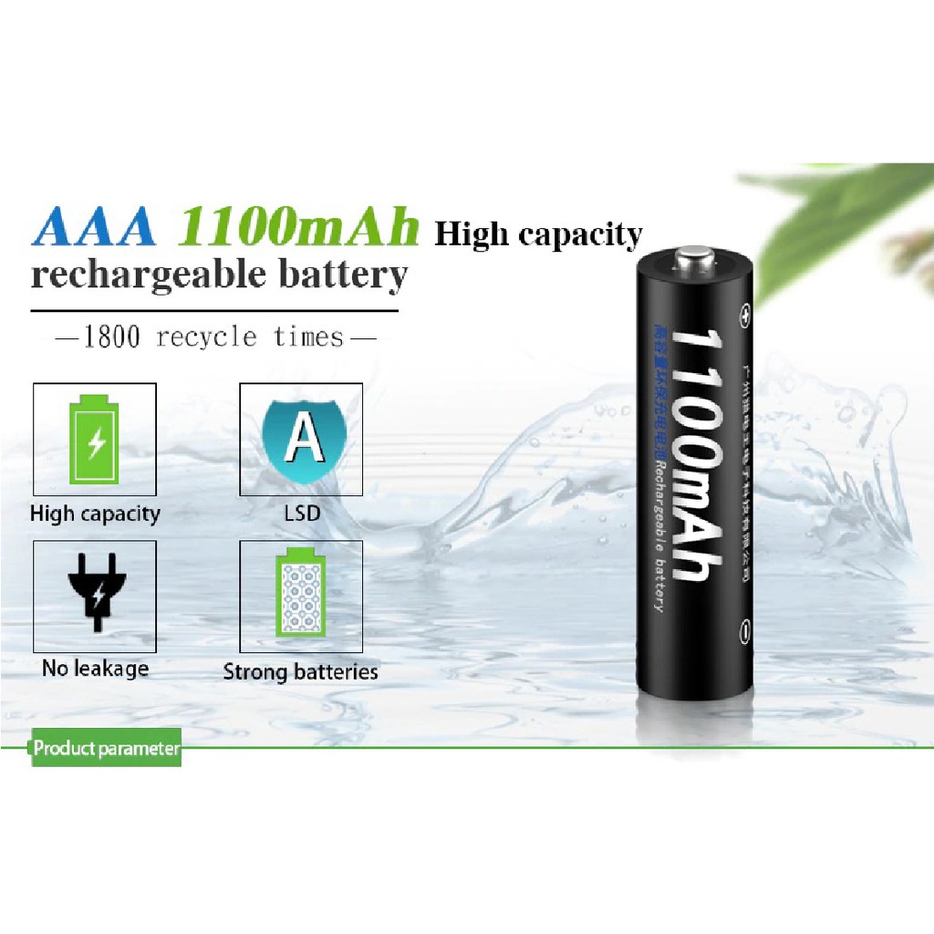 [Mã 2404EL10K giảm 10K đơn 20K] Vỉ 4 pin sạc Palo AAA Ni-Mh 1100Mah,pin tiểu nhỏ ,pin đũa