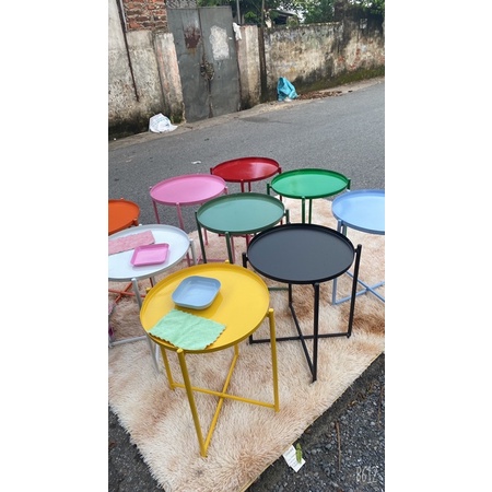 Bàn xếp cà phê trà tranh Khung Sắt Gấp Gọn cho quán Trà Chanh, Cafe,quán nước Vỉa hè- Bàn GLADOM