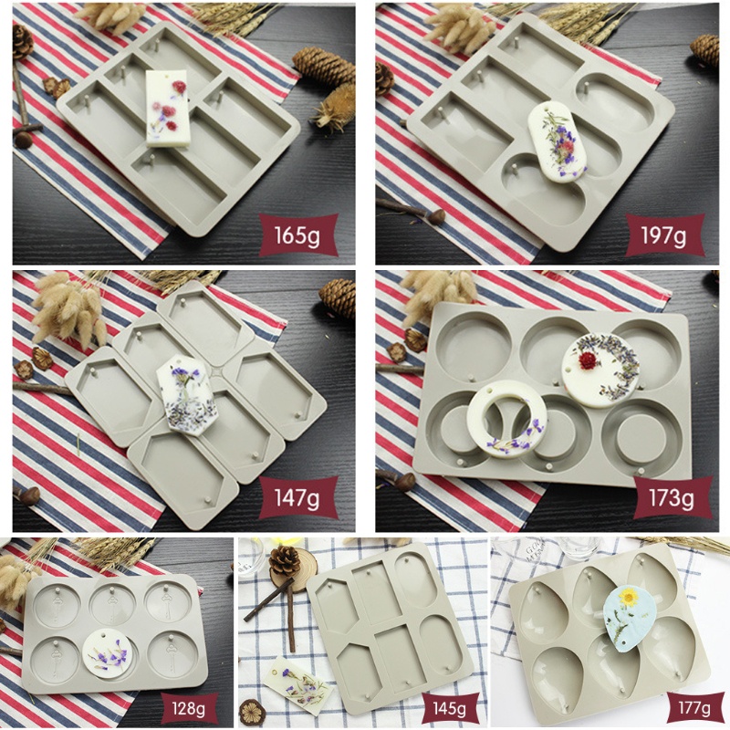 Hộp Thạch Cao Silicone 6 Ngăn Hình Giọt Nước Dùng Làm Xà Phòng Sáp