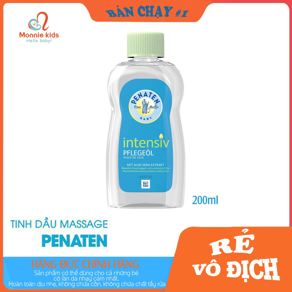 Dầu massage PENATEN Intensiv cho bé Aloe Vera 200ml