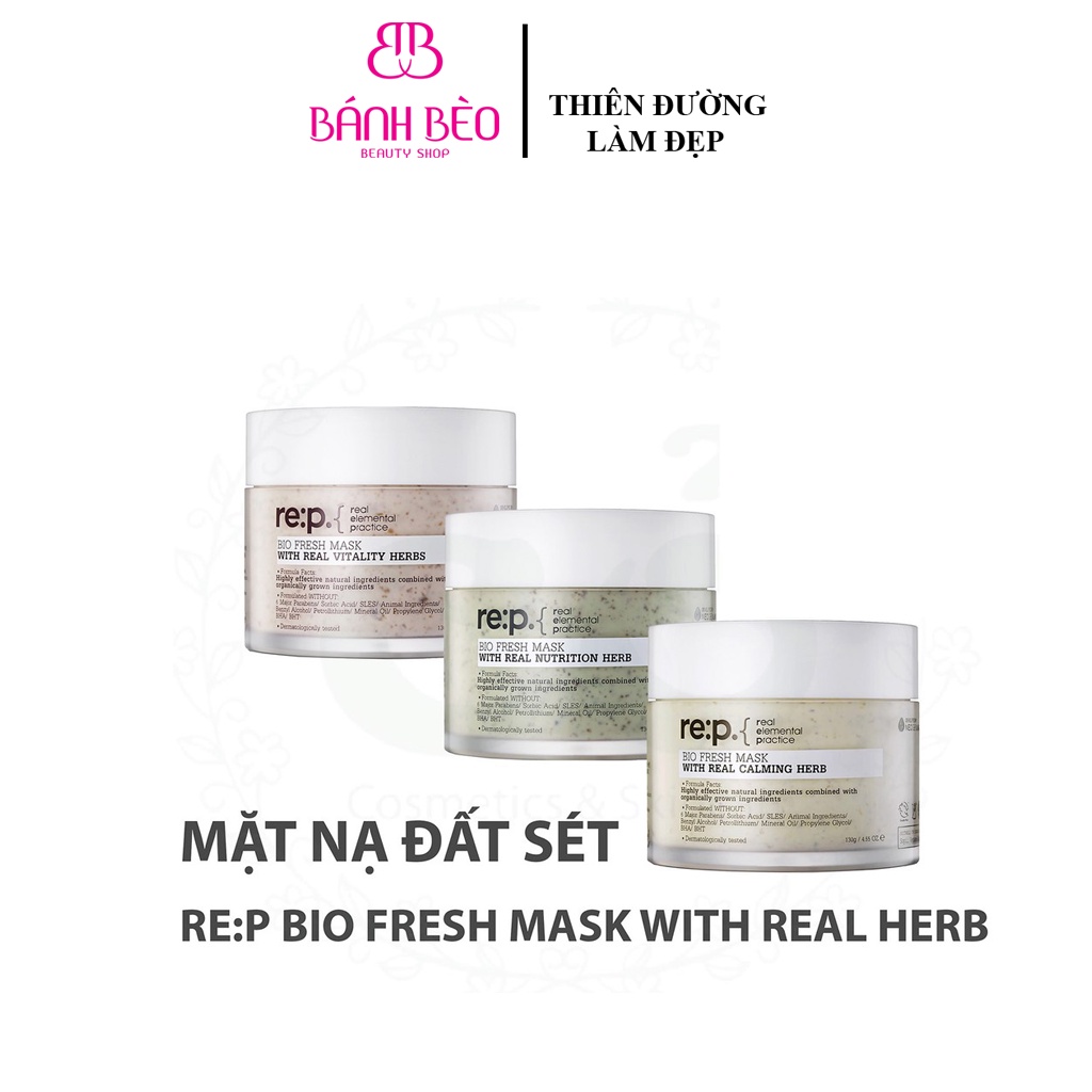 Mặt Nạ Đất Sét Re:p Bio Fresh Mask With Real Nutrition Herbs hộp 130g