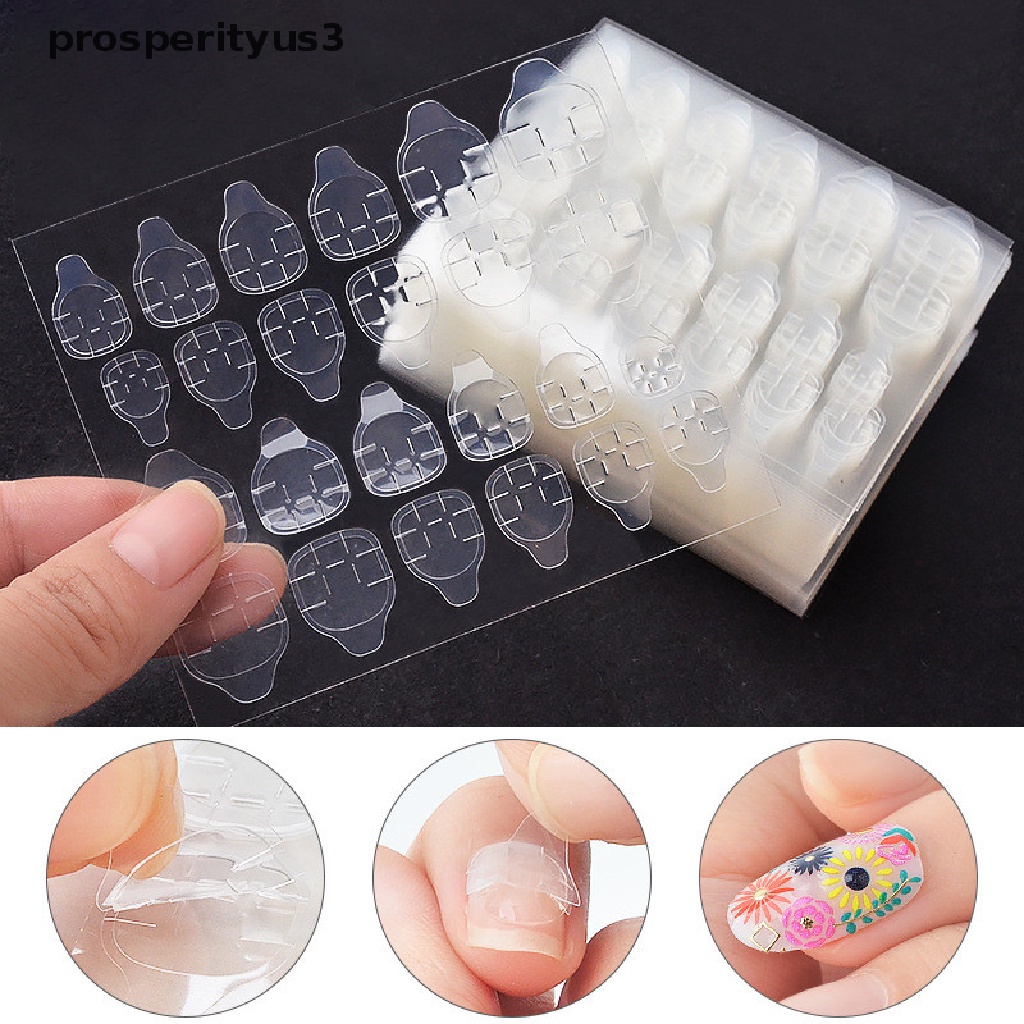 [prosperityus3] 10 Sheets/240pcs Double Sided False Nail Art Adhesive Tape Glue Sticker DIY [new]
