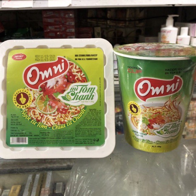 Mì Omni tôm chanh bát 75g
