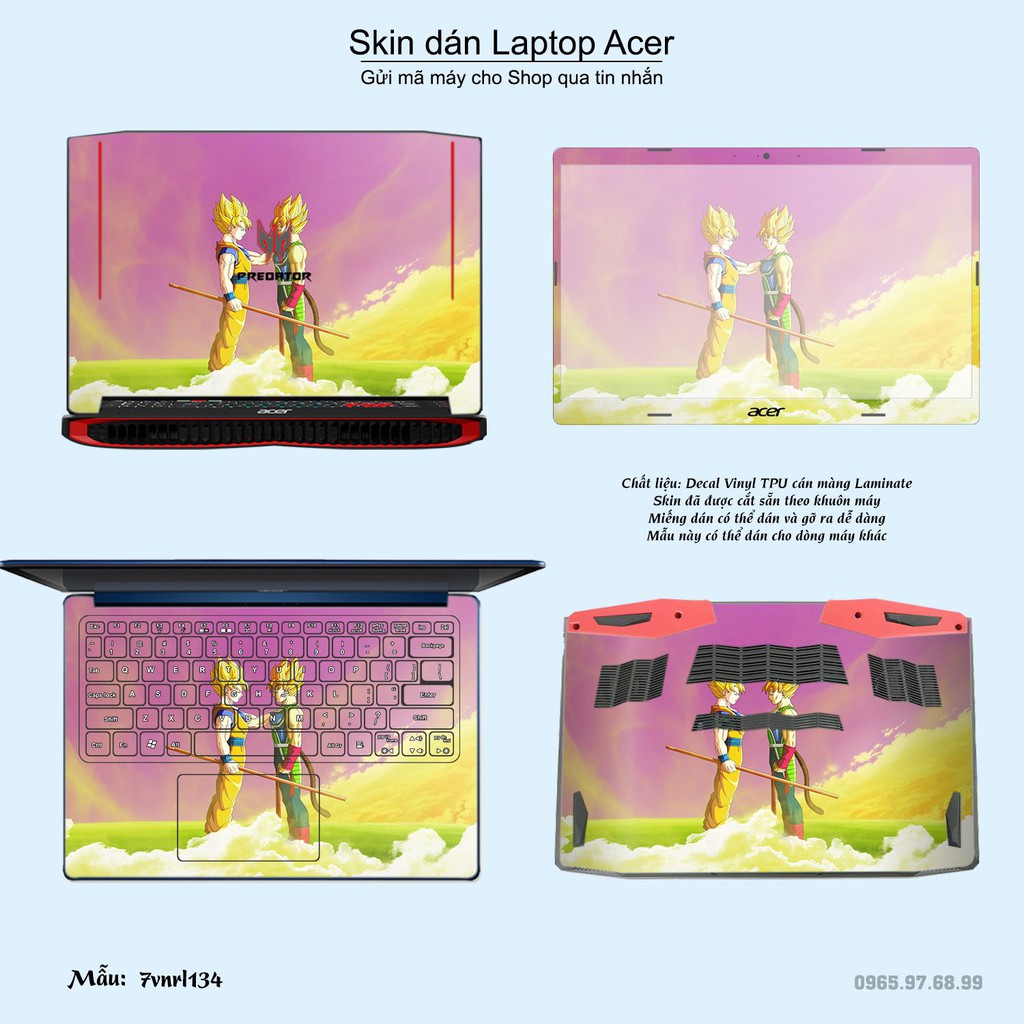 Skin dán Laptop Acer in hình Dragon Ball nhiều mẫu 2 (inbox mã máy cho Shop)