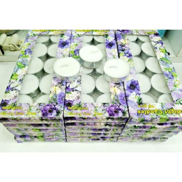 Nến thơm , nến tealight không mùi, không khói hàng loại vỉ 10 viên cháy đến 4h .