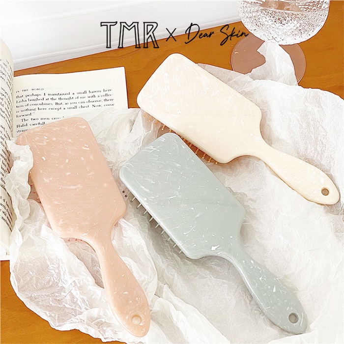 Lược Gỡ Rối Vân Marbling TMR Hair Comb Brush chống rụng, sấy tạo kiểu phồng tóc chuyên dụng