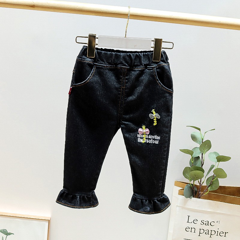 Quần Jeans Dài Thời Trang Cho Bé Gái