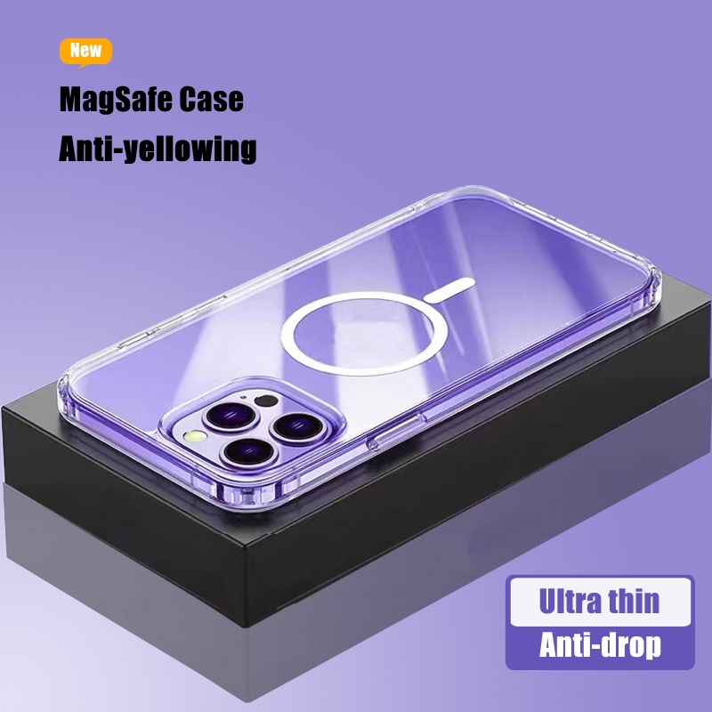 Ốp Điện Thoại Trong Suốt Chống Sốc Có Nam Châm Cho iPhone 14 13 12 11 Pro MAX mini XR X XS MAX 7 8 Plus SE 2020
