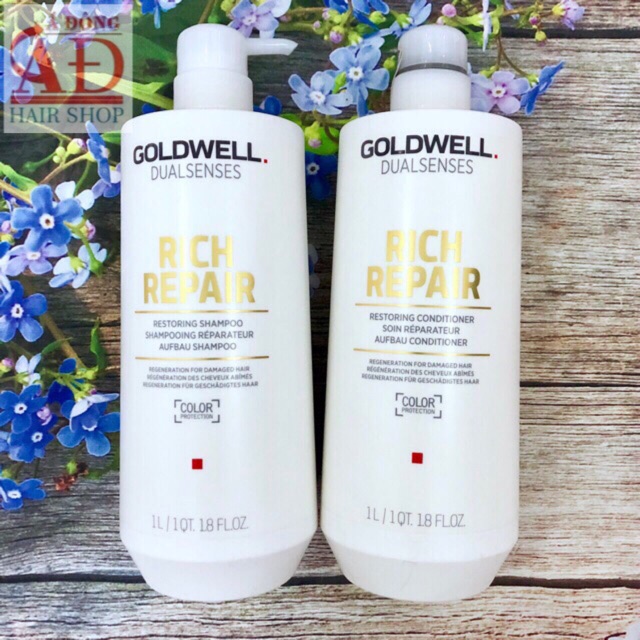 [Chính hãng] [Siêu rẻ] Bộ dầu gội xả Goldwell rich repair siêu phục hồi tóc hư tổn 1000ml