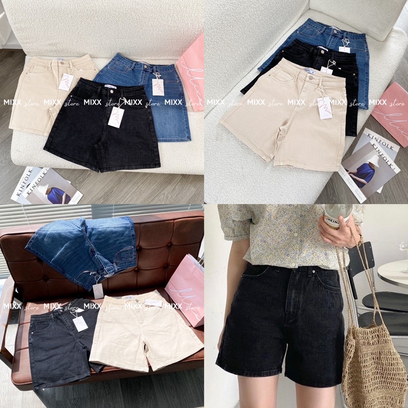 Quần Short Jean Nữ Zara lưng cao chất co giãn phom suông ngố siêu cưng( chiều dài 40-44cm)