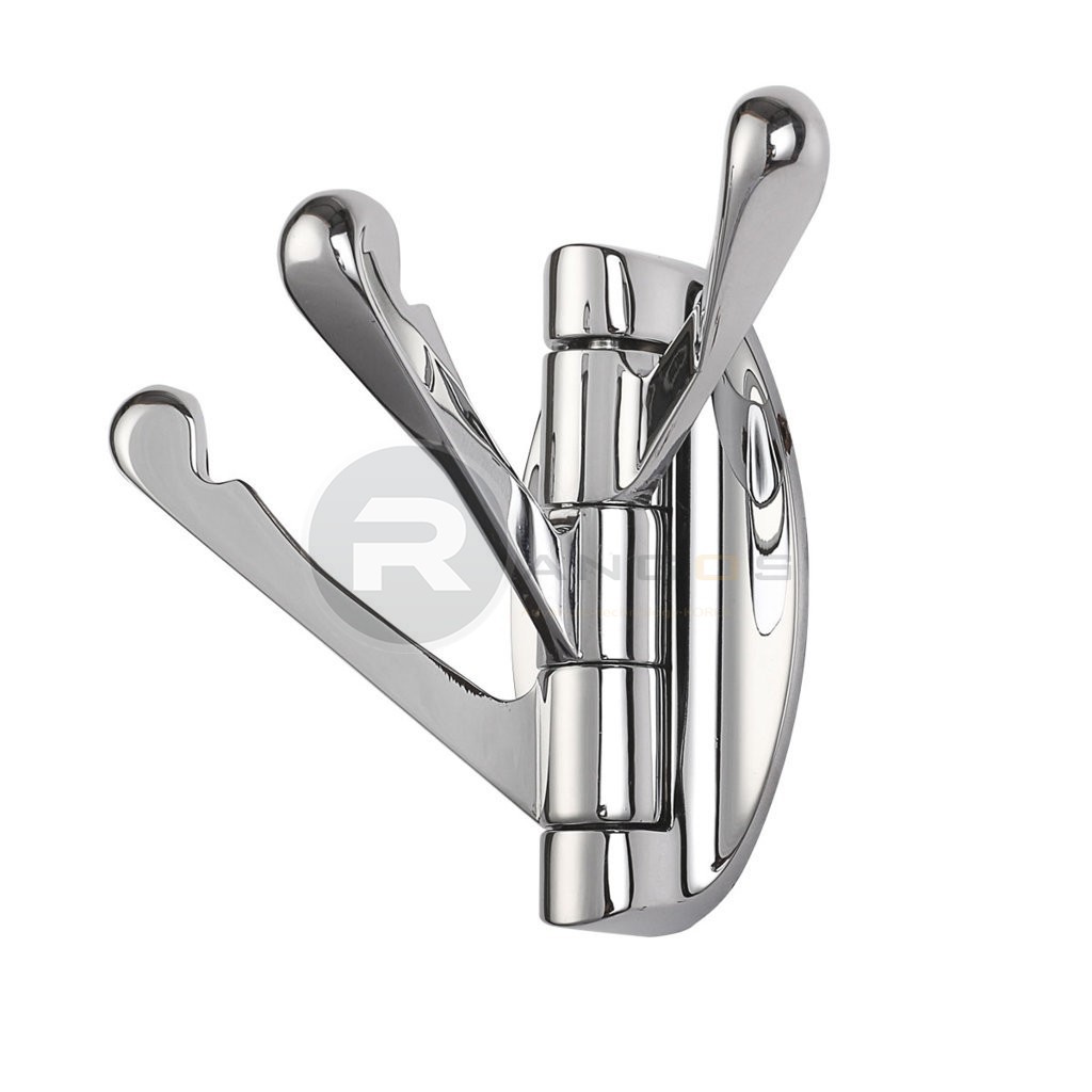 Móc áo đồng 3 móc, móc treo áo nhà tắm cao cấp Rangos MTK01