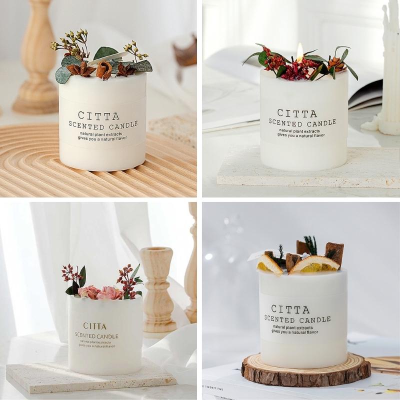 Nến thơm handmade Citta hoa cỏ 4 mùa hương thơm tự nhiên thư giãn trang trí decor phòng bàn làm việc