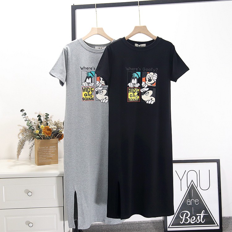 Đầm dáng suông 💥💥FREESHIP💥💥Họa tiết Mickey hot hit  - Style Hàn Quốc ( bà bầu bon chen được)-MÃ SHIP [PHANFREE] | BigBuy360 - bigbuy360.vn