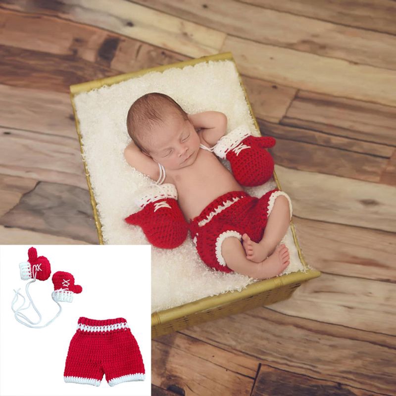 Mary☆th Baby Crochet Photography Props Shoot Newborn Photo Cool Boy Costumes Infant Pants