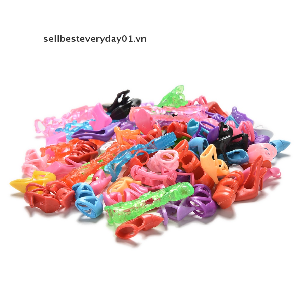 Set 40 Đôi Giày Cao Gót Nhiều Màu Sắc Cho Búp Bê Barbie
