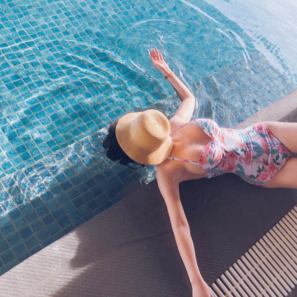 Bikini đồ bơi liền đan dây lưng có gọng đệm dày nâng đẩy ngực G03