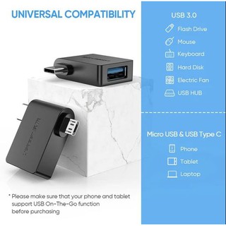Đầu chuyển Micro USB / USB-C OTG sang USB 3.0 Ugreen 30453