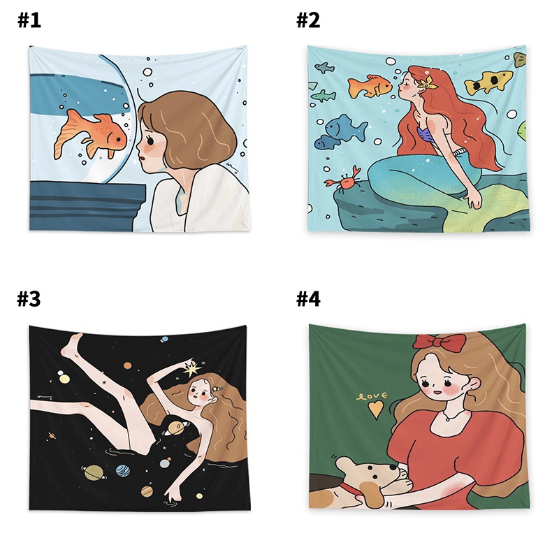 Thảm treo tường họa tiết hoạt hình sáng tạo dễ thương