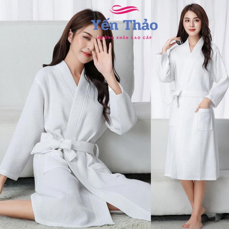 [HÀNG LOẠI 1] Áo Choàng Tắm Khách Sạn COTTON TỔ ONG Ép Cao Cấp 100% Siêu Thấm Hút, Mềm Mịn, Dày Dặn Tiêu Chuẩn 5 Sao