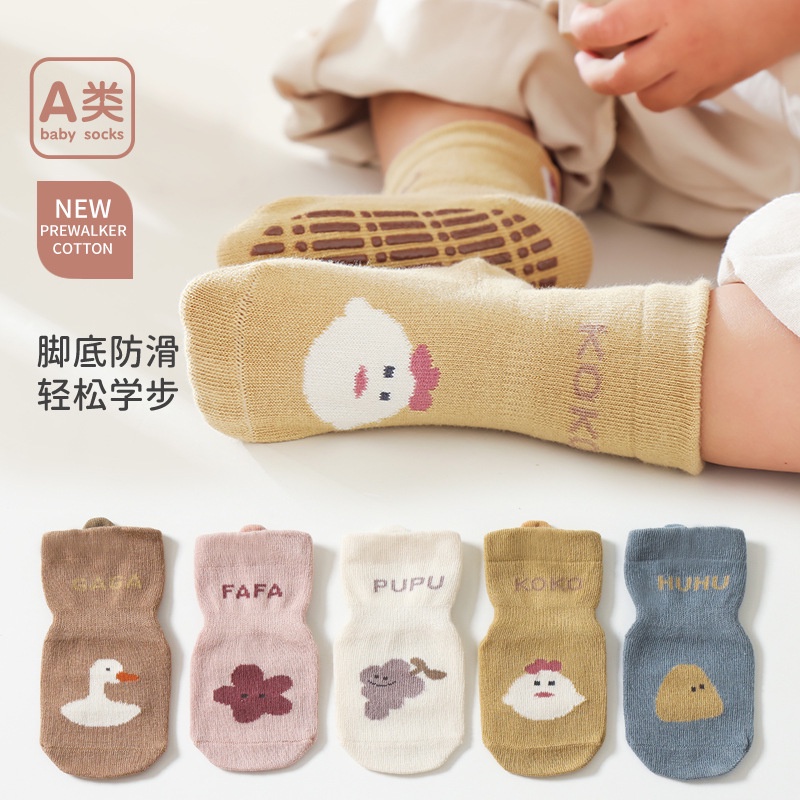 Vớ cotton Chống Trượt Họa Tiết Hoạt Hình Cho Bé Sơ Sinh