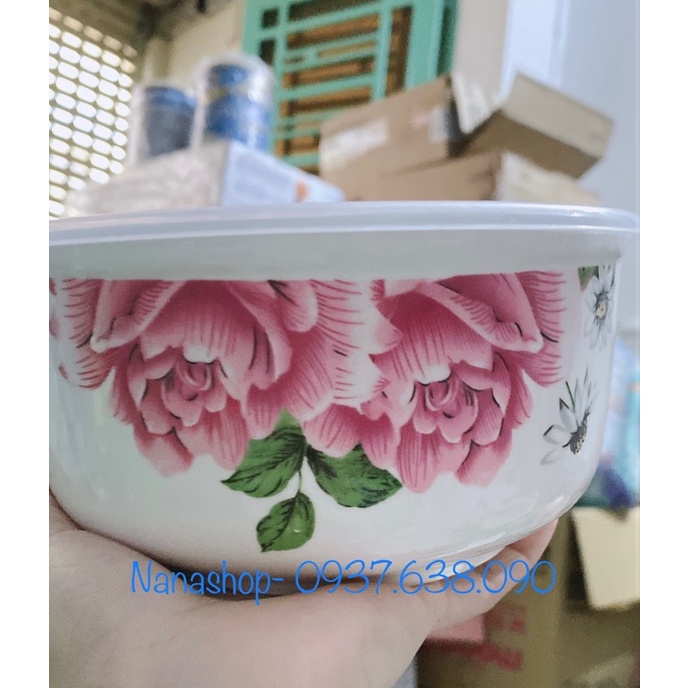 Thố sứ có nắp 15 x 7cm hình ngẫu nhiên