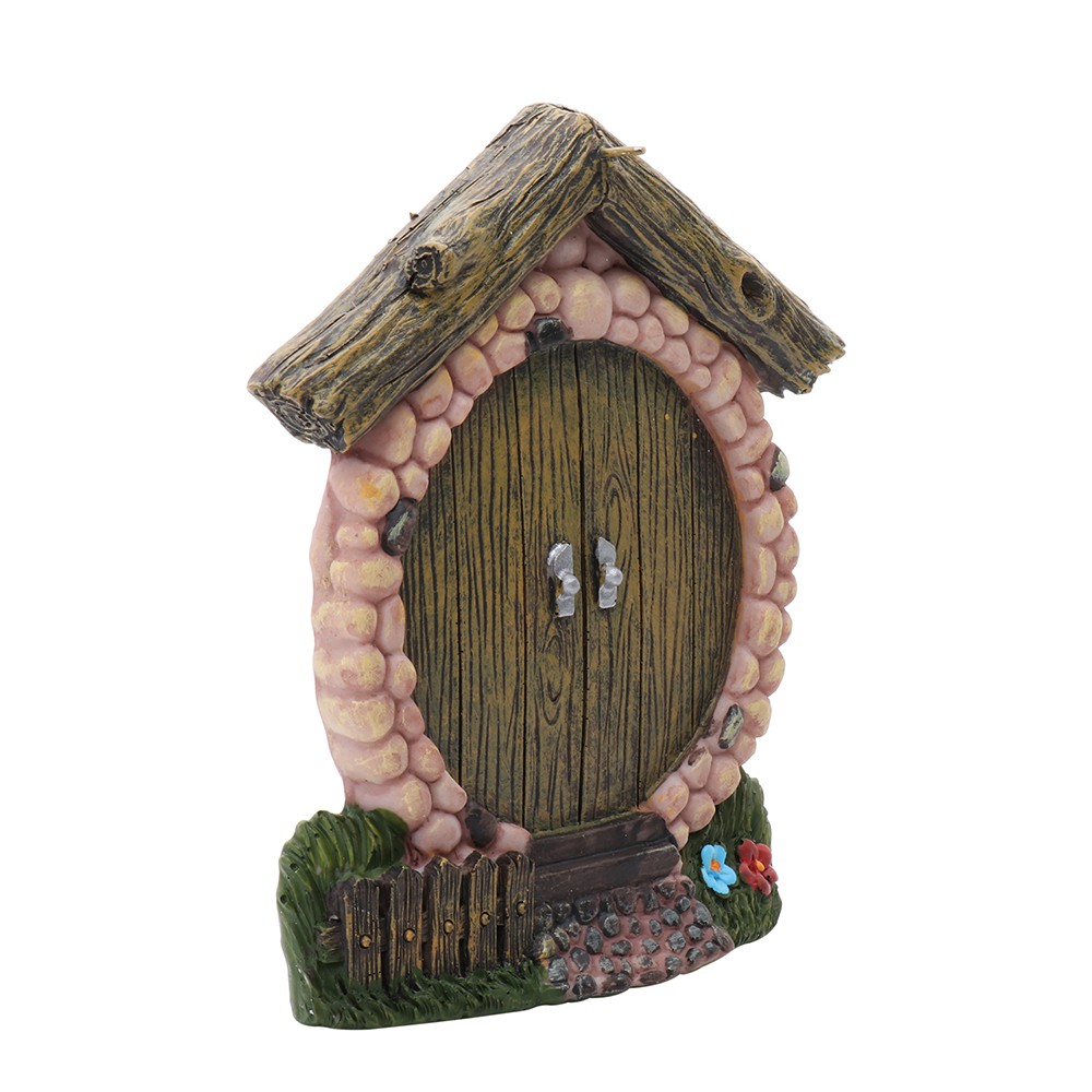 ☆YOLA☆ Lawn Ornament Fairies Door and Windows Trees Decor Noctilucence Sculpture Gnome Home Glow in The Dark Garden Sculpture Decoration Yard Art Miniature