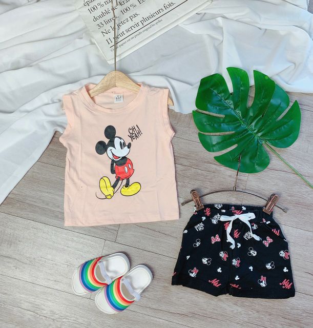 10_28kg (có số đo áo) Bộ cotton mickey đáng yêu bé trai bé trai _ MÁT MẺ MÙA HÈ_ KHĂN RẰN SHOP