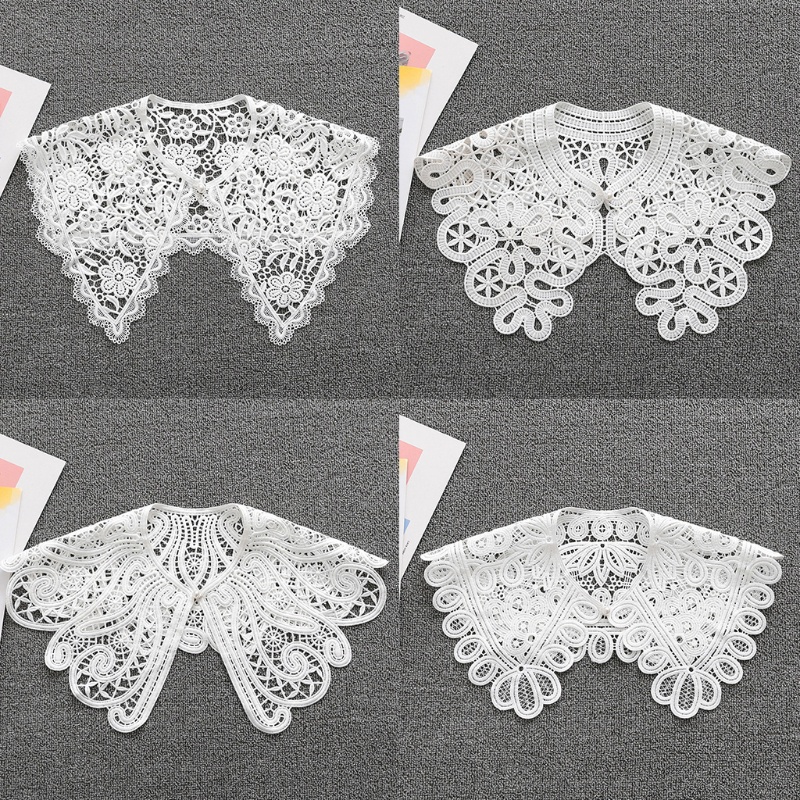 Cổ áo giả bằng ren họa tiết hoa dùng trang trí Hán phục
 | BigBuy360 - bigbuy360.vn