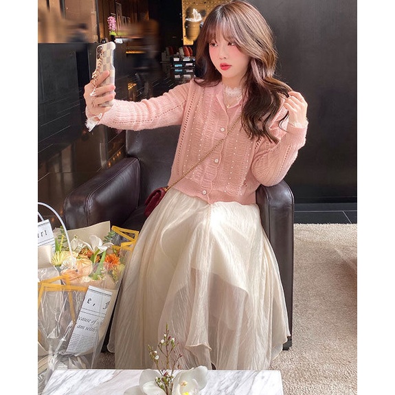 Chân Váy Lưới Dài Dáng Chữ A Lệch Tà Thời Trang Mùa Hè 2022