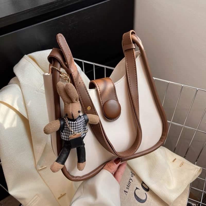 Túi Đeo Vai Da PU Ba Màu Phong Cách Công Sở Thời Trang Vintage